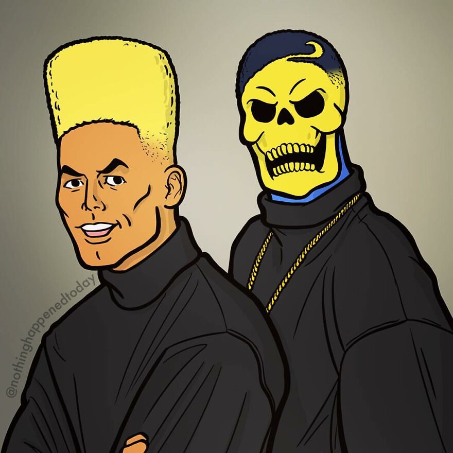 Artist Shows In 21 Images That Outside The 'Movie Set', He-Man And The Villain Skeletor Are True Friends