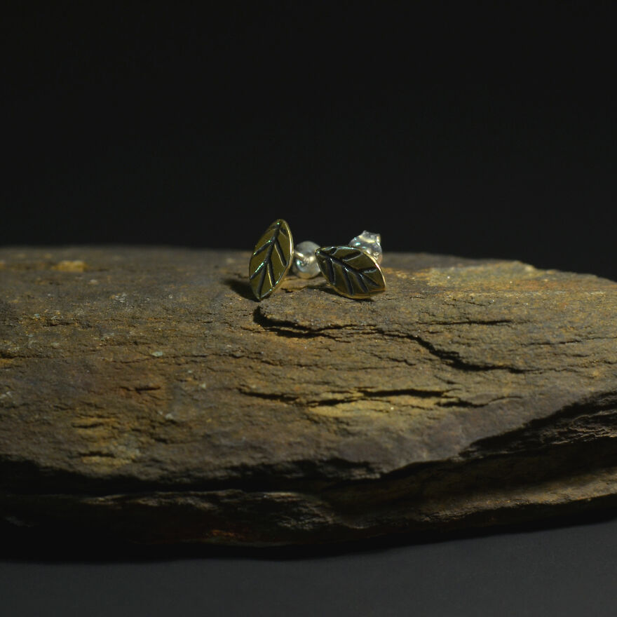 Brass Earrings "Leaves"