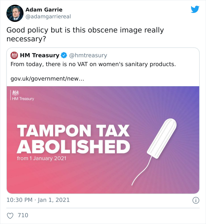 Man Probably Thinks He's Protecting Society's Purity By Commenting On A Tampon Image, Makes A "Fool" Of Himself