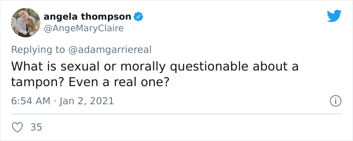 Man Probably Thinks He's Protecting Society's Purity By Commenting On A Tampon Image, Makes A "Fool" Of Himself