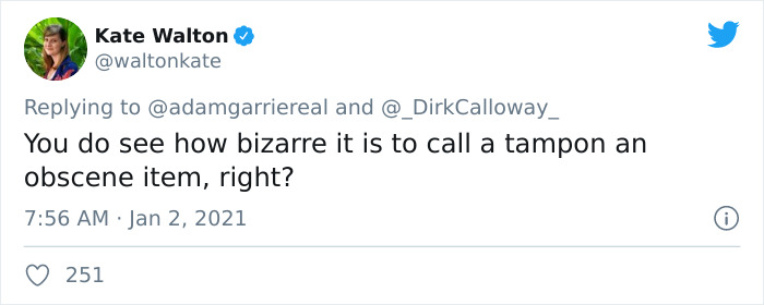 Man Probably Thinks He's Protecting Society's Purity By Commenting On A Tampon Image, Makes A "Fool" Of Himself Man Probably Thinks He's Protecting Society's Purity By Commenting On A Tampon Image, Makes A "Fool" Of Himself