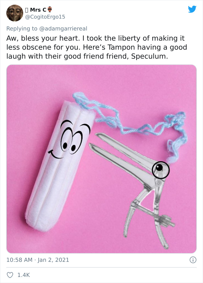 Man Probably Thinks He's Protecting Society's Purity By Commenting On A Tampon Image, Makes A "Fool" Of Himself Man Probably Thinks He's Protecting Society's Purity By Commenting On A Tampon Image, Makes A "Fool" Of Himself