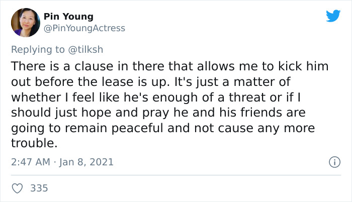 Viral Tweet Has A 'Landlord' Asking Whether She Should Kick Out A Tenant For Letting His Friends Break Into Her House Viral Tweet Has A 'Landlord' Asking Whether She Should Kick Out A Tenant For Letting His Friends Break Into Her House