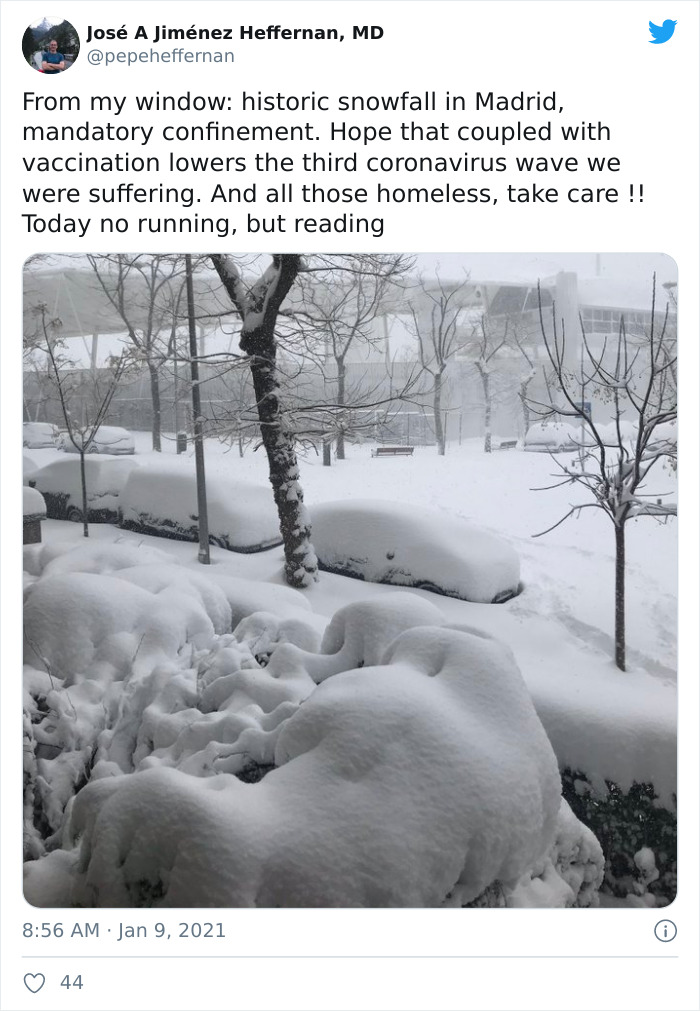 A Winter Snowfall In Madrid