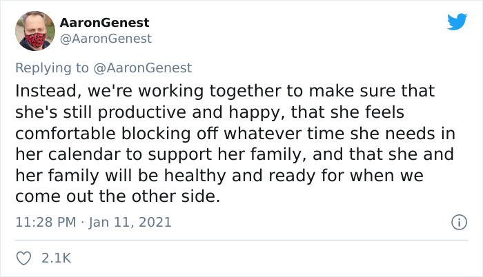 Boss Shares Why He Denied A Female Employee's Request To Move Her To 80% Time Boss Shares Why He Denied A Female Employee's Request To Move Her To 80% Time