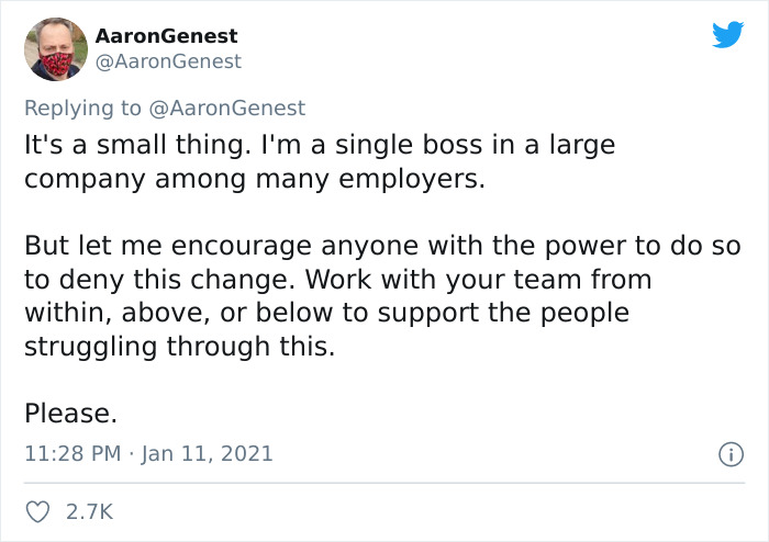 Boss Shares Why He Denied A Female Employee's Request To Move Her To 80% Time Boss Shares Why He Denied A Female Employee's Request To Move Her To 80% Time