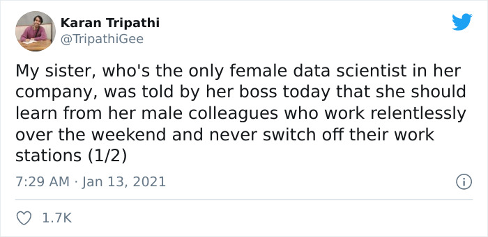 Boss Complains About Female Employee Not Being Available To Work 24/7 Like Her Male Colleagues, Receives A Reality Check Boss Complains About Female Employee Not Being Available To Work 24/7 Like Her Male Colleagues, Receives A Reality Check