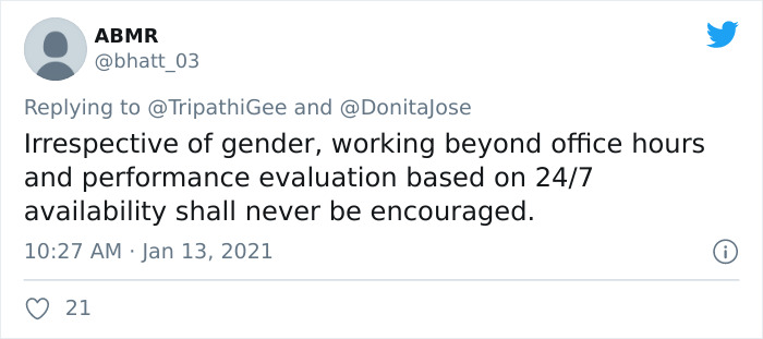 Boss Complains About Female Employee Not Being Available To Work 24/7 Like Her Male Colleagues, Receives A Reality Check Boss Complains About Female Employee Not Being Available To Work 24/7 Like Her Male Colleagues, Receives A Reality Check