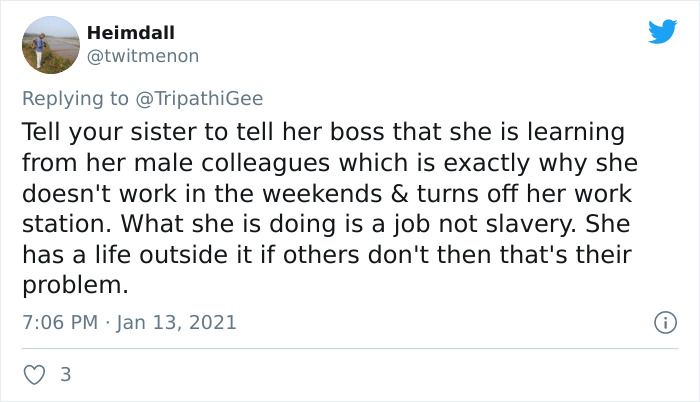Boss Complains About Female Employee Not Being Available To Work 24/7 Like Her Male Colleagues, Receives A Reality Check Boss Complains About Female Employee Not Being Available To Work 24/7 Like Her Male Colleagues, Receives A Reality Check