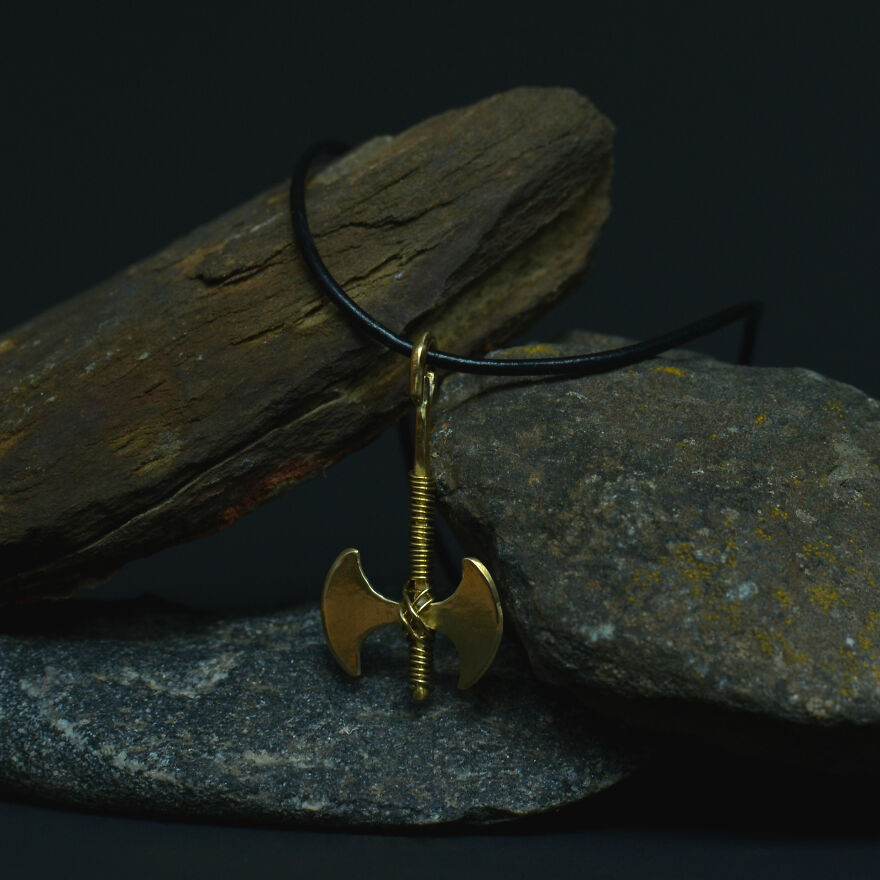 Brass Pendant "Axe"