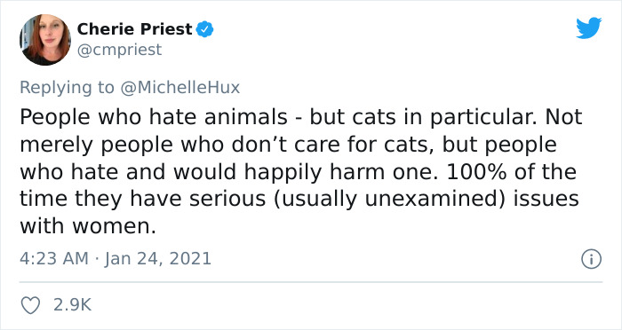 cmpriest tweets about people who hate animals as red flag in relationship