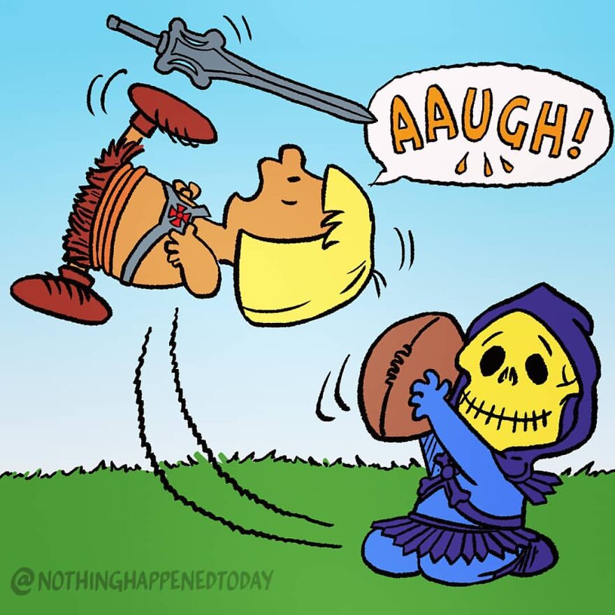 Artist Shows In 21 Images That Outside The 'Movie Set', He-Man And The Villain Skeletor Are True Friends