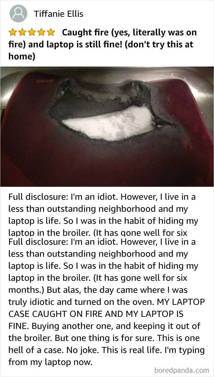 Woman Hides Laptop In Oven, Rates 5 Stars For Surving The Heat!