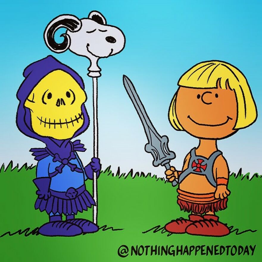Artist Shows In 21 Images That Outside The 'Movie Set', He-Man And The Villain Skeletor Are True Friends