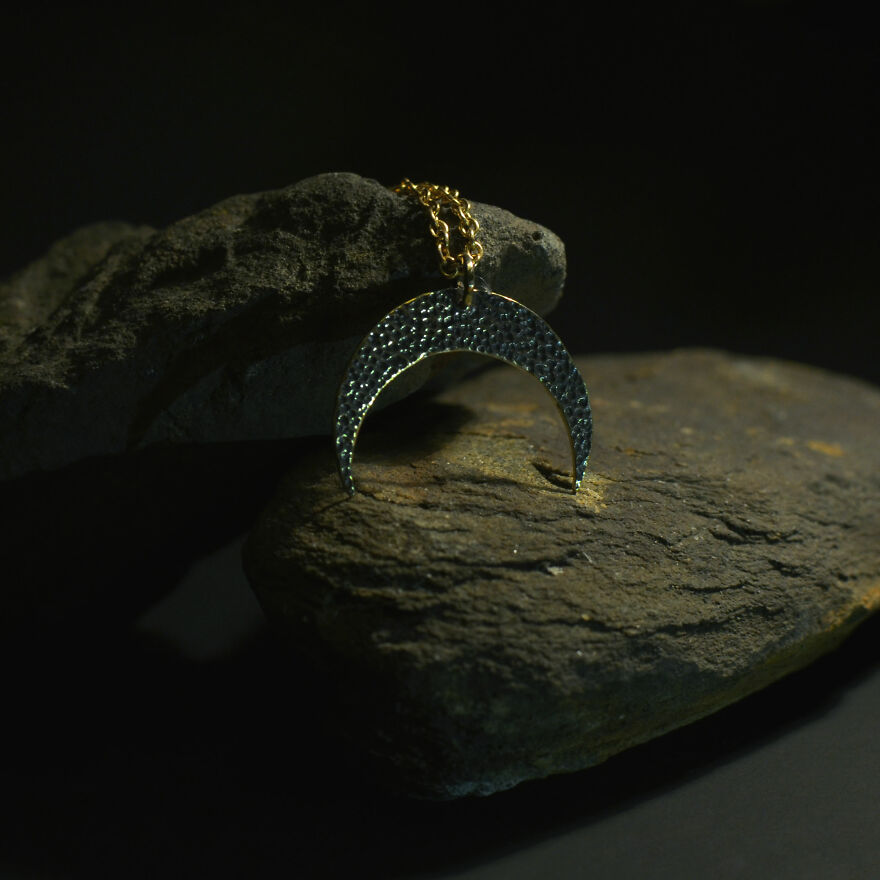 Hand-Made Brass Pendant "New Moon"