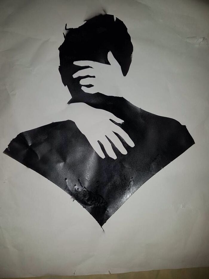 I Painted This Piece With Spray Paint And Some Paper Tape It’s Called -Mine