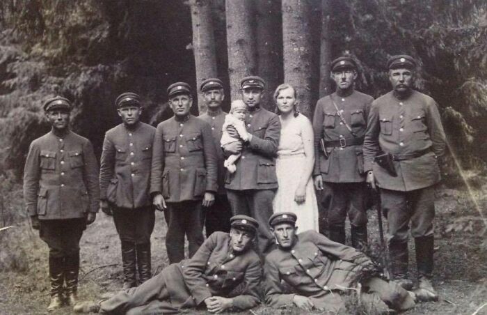 This Is My Grandmother (Baby) And Her Parents With Her Father's (My Great-Grandfather's) Coworkers. They All Were Foresters
