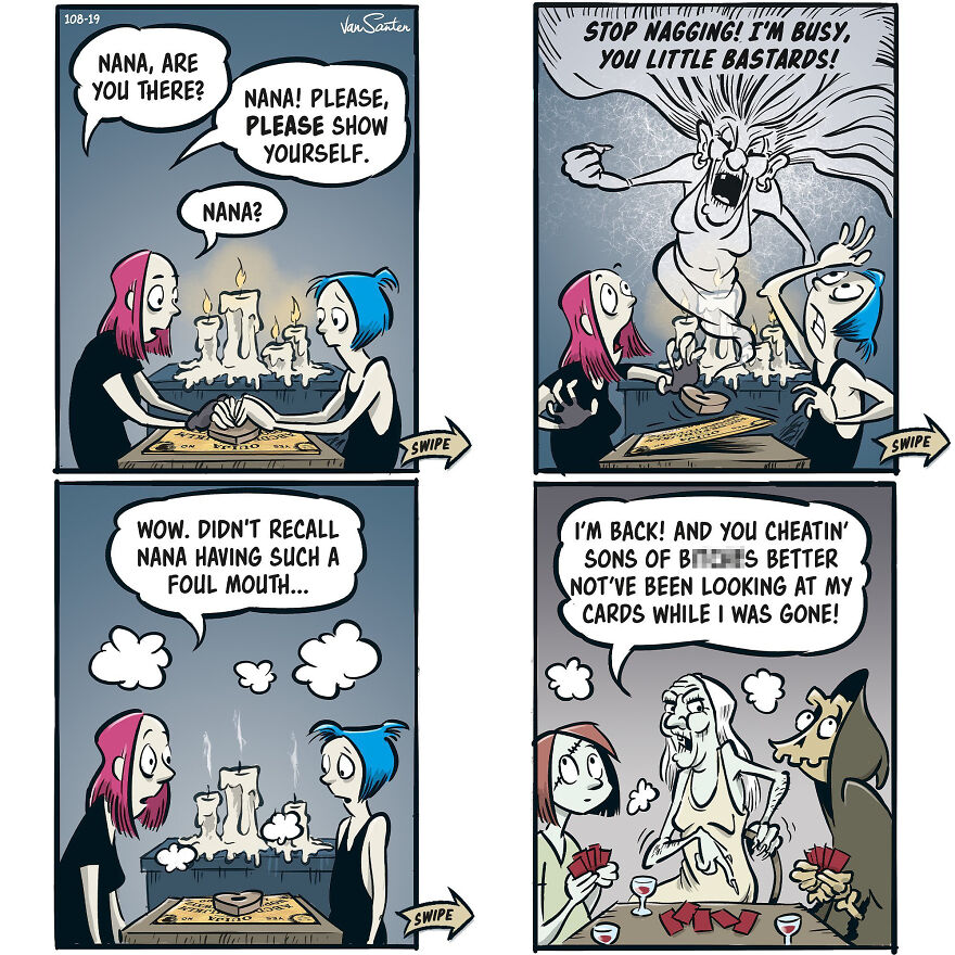 Artist Creates Funny Comics About A Girl's Afterlife