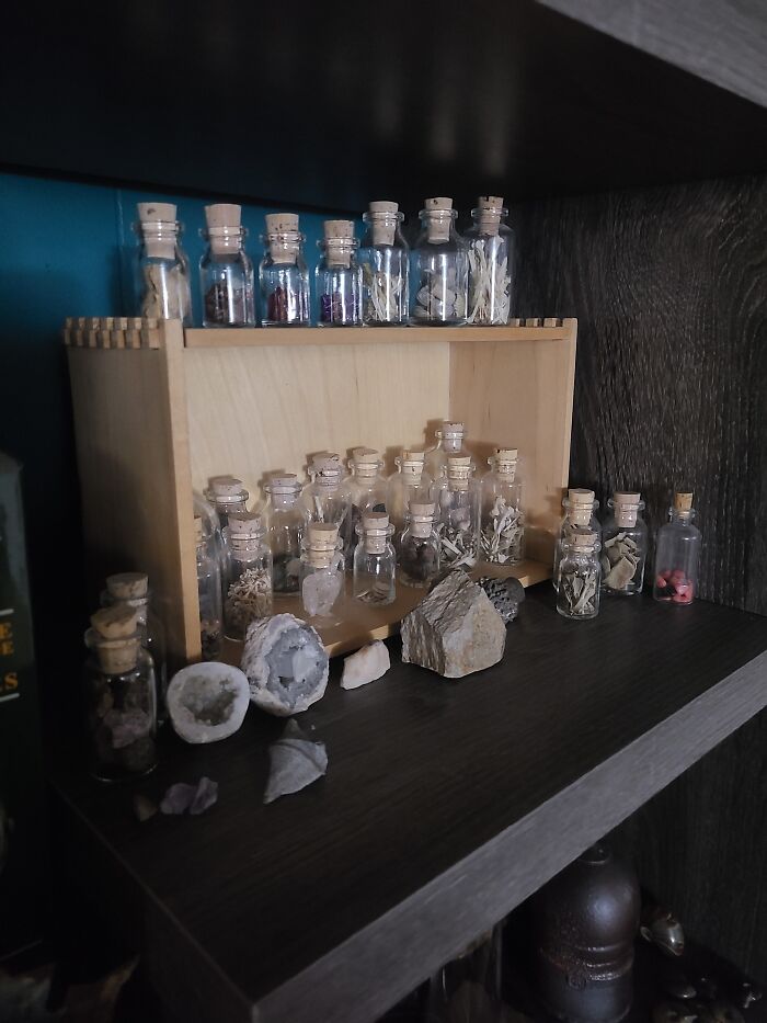 Vials Of Gemstones, Fossils, And Bones I Found In Owl Pellets