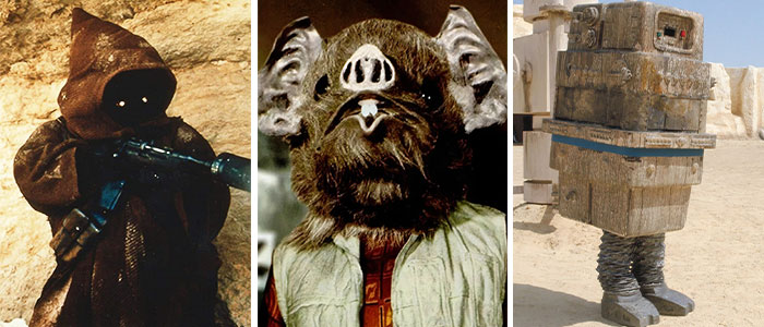 Rusty Goffe As A Jawa, Kabe, And A Gonk Droid In Star Wars (1977)