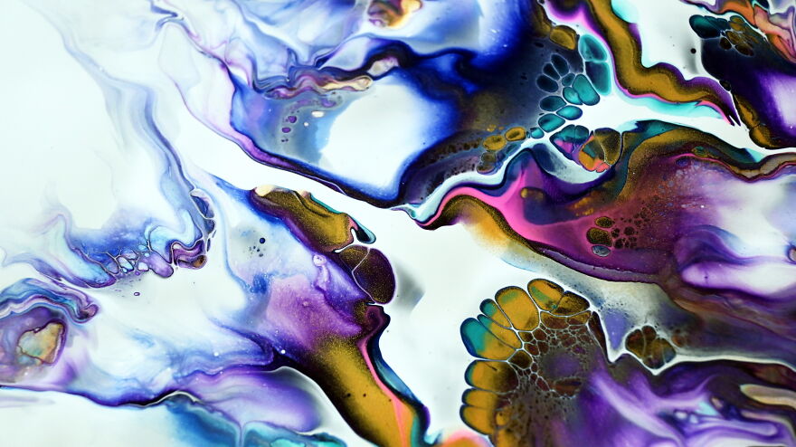 My Acrylic Pour Painting With World's Smallest Blower