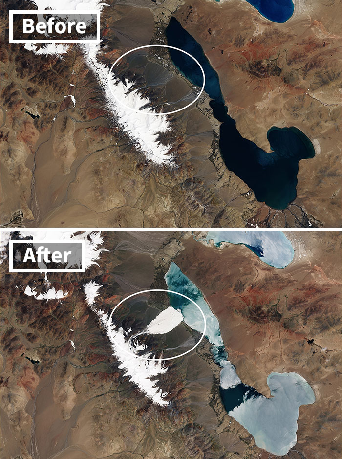 Ice Avalanche In Tibet’s Aru Range