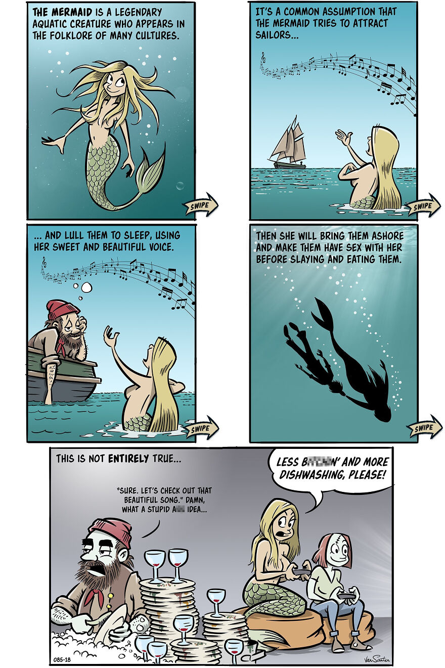 Artist Creates Funny Comics About A Girl's Afterlife