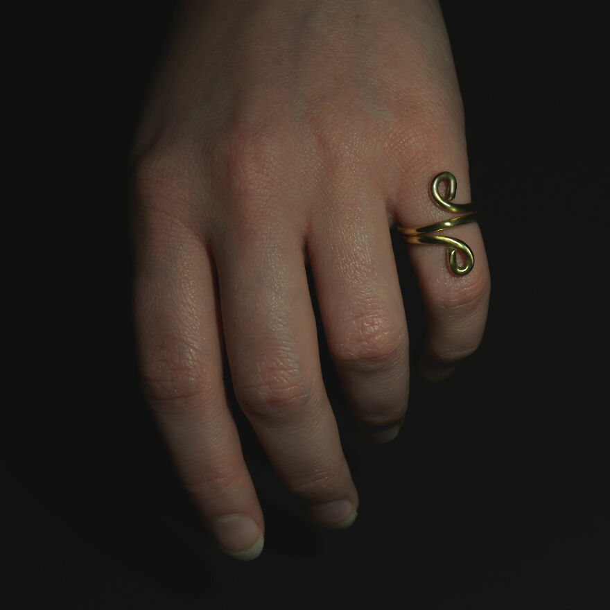 Small Brass Ring. Snake Interpretation