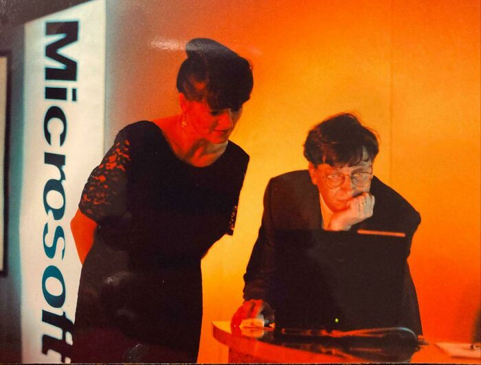 My Mom Helping Bill Before A Conference Mid 80’s