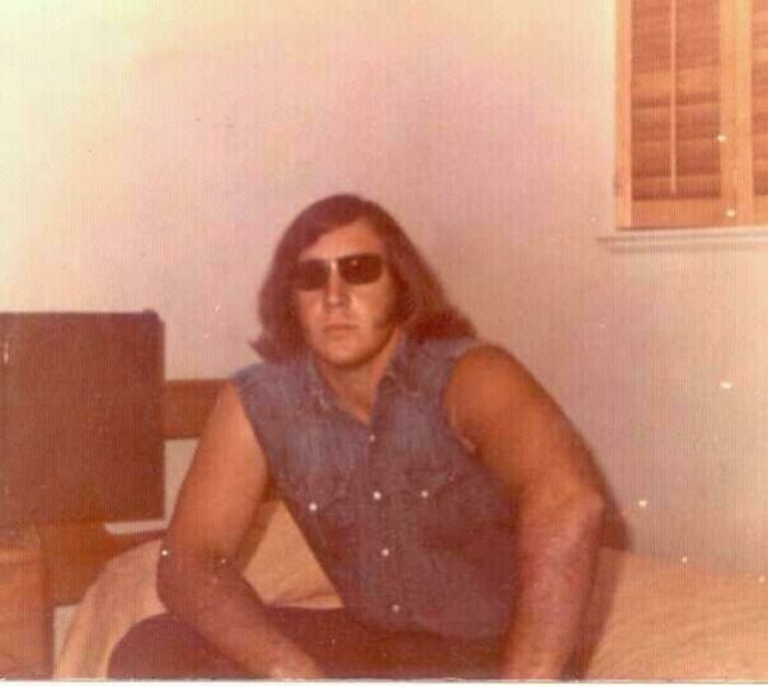 My Father Circa 1972. He Worked On A 600 Cow Ranch At The Time And Drove A Chopper That He Built Himself