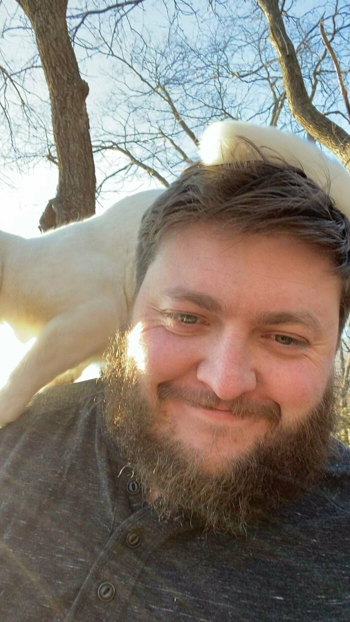 Not My Shoulder Cat, But The Friendly Neighborhood Shoulder Cat That Visits Us Randomly