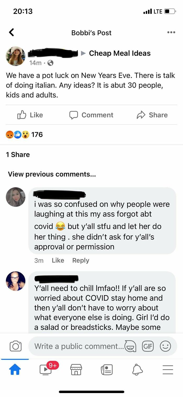 Lady Ask Group For Meal Ideas For 30 People During Covid Spike