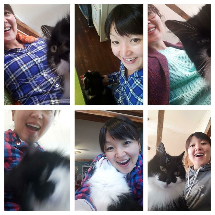 Our Cat Never Use To Snuggle With My Wife, And It Always Disappointed Her. Now That She Is Working From Home Things Have Changed And These Are The Pictures She Texts Me Every Day Now