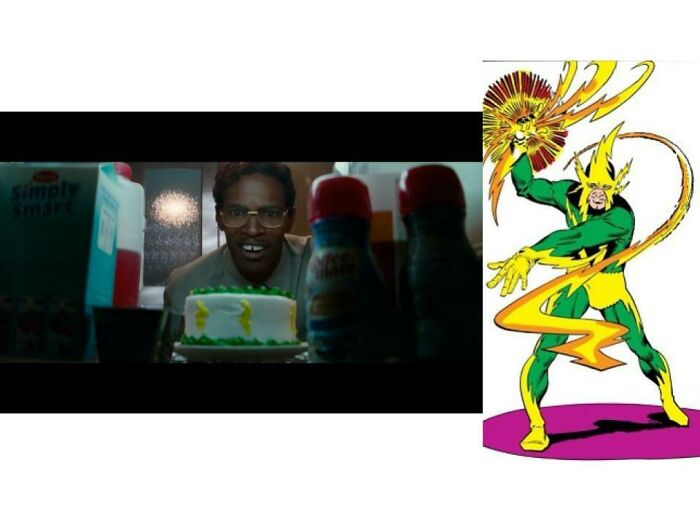 In The Amazing Spider-Man 2 (2014), Jamie Foxx's Character (Electro) Has A Birthday Cake Which Bears The Same Color Scheme As His Character's Costume In The Comics