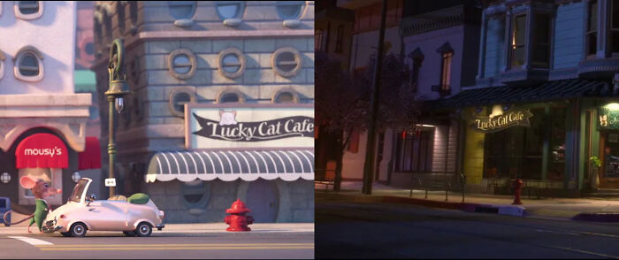 In Zootopia (2016), You Can See A “Lucky Cat Café” In Little Rodentia. This Is A Reference To Big Hero 6 (2014), Where The Hamada’s Owned A Similar Café