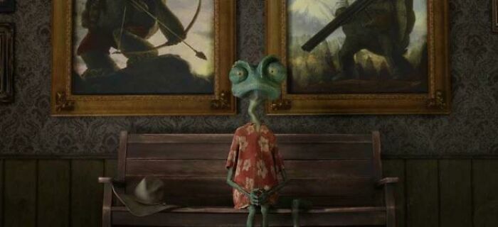 In Rango (2011) While He Waits To Meet The Mayor In His Office, You Can See Two Paintings Of The Mayor Behind Him, Brandishing A Shotgun And A Bow And Arrow. This Signifies That Rango Is A Target From The Very Beginning