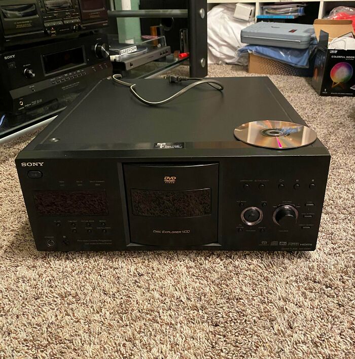 This Absolute Unit Of A Dvd Player (Disc For Scale)