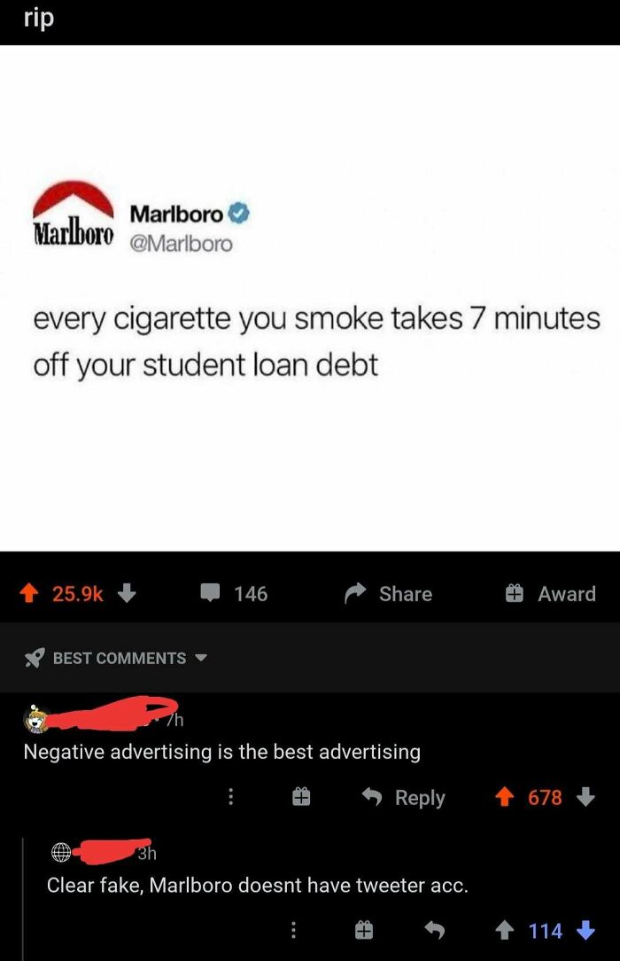 It's Fake Caus Marlboro Doesn't Have A "Tweeter" Account