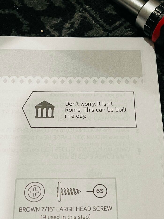 These Words Of Encouragement During My Furniture Assembly