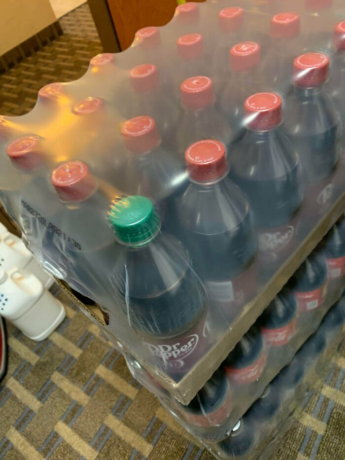 Dr. Pepper With A Green Top From Our Work Order!