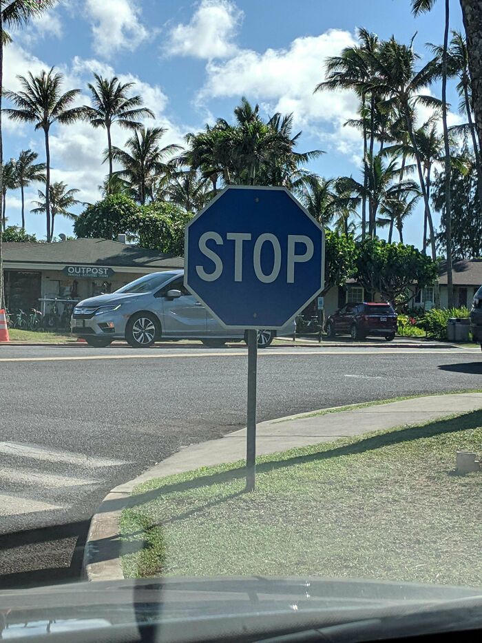I Passed A Blue Stop Sign On Oahu