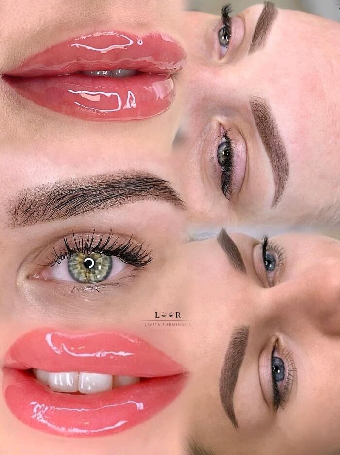 The Way This Makeup Ad Collage Was Composed Makes It Look As If There Was A Cyclop Woman On The Bottom Left Corner