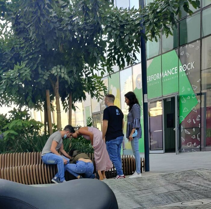 A Bench That You Can Easily Drop Your Phone Into, It's Also Extremely Uncomfortable