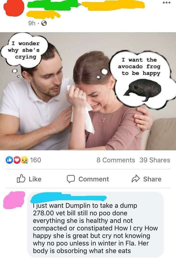 Spotted In A Frog Group. I Just Want Dumplin To Take A Dump..