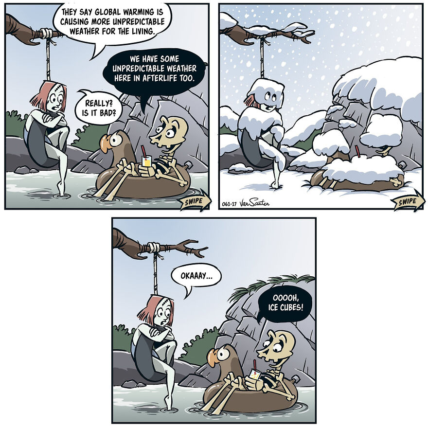 Artist Creates Funny Comics About A Girl's Afterlife