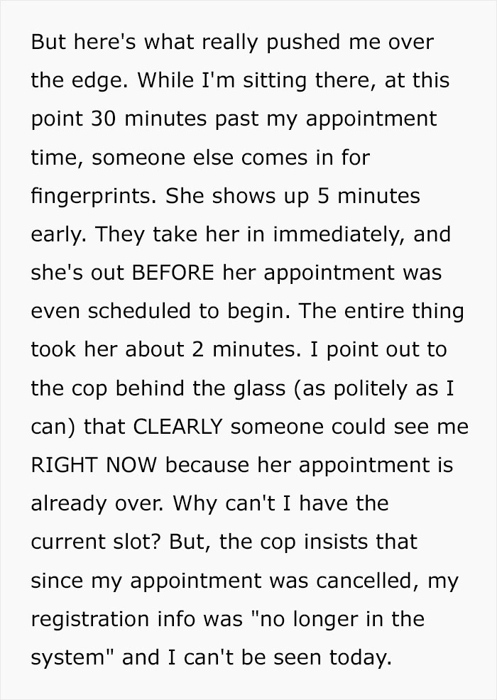 Person's Appointment Gets Canceled Because They Were 5 Minutes Late, But They 'Trick' The System And Get In Anyway Person's Appointment Gets Canceled Because They Were 5 Minutes Late, But They 'Trick' The System And Get In Anyway