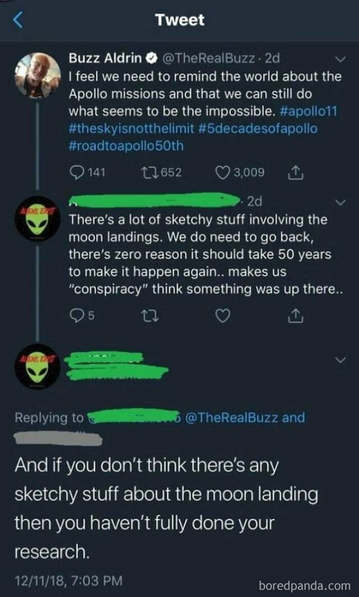 Telling Buzz Aldrin To "Do Your Research" On The Moon Landing