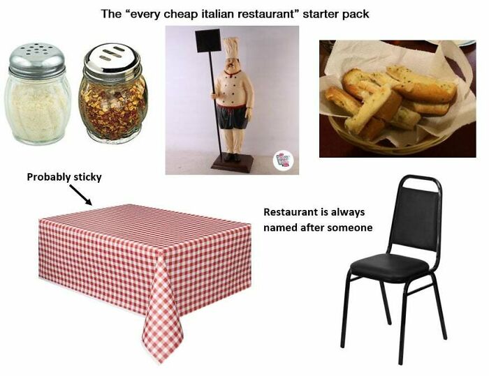The "Every Cheap Italian Restaurant" Starter Pack