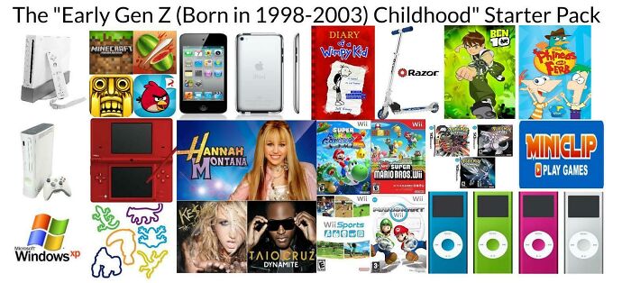 Early Gen Z Childhood Starter Pack