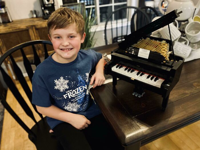 My Son Feeling Proud About The LEGO Set He Just Built